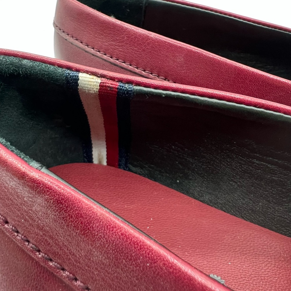 Tommy Hilfiger Unisex Burgundy Lab Leather Slip-On Lug Sole Casual Loafers SZ 10 - Picture 12 of 16